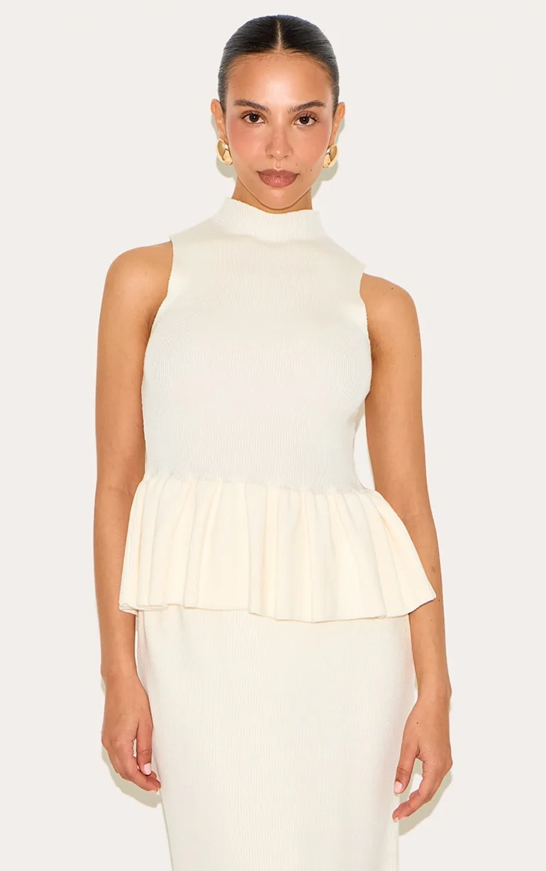 Petite Cream Knitted Low Rise Maxi Skirt - 3