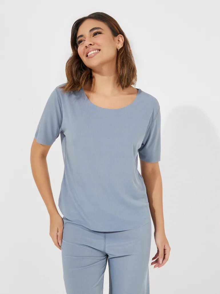 Texture Seamless T-Shirt and Pyjama Set - 2