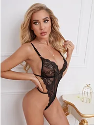 Black Lace Bodysuit - 3