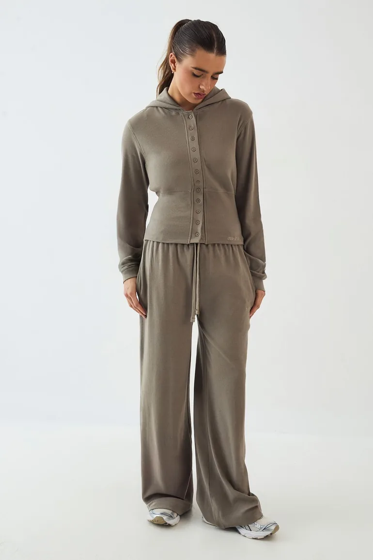 DSGN Studio Heavy Rib Straight Leg Jogger - washed khaki