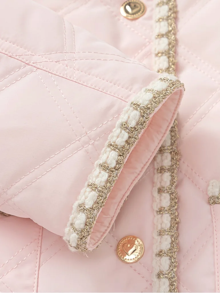 Girls' Padded Jacket With Embroidery - 3