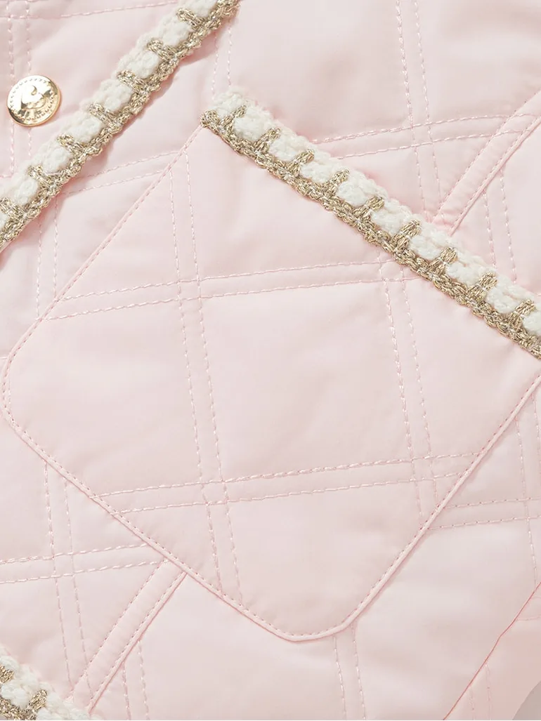 Girls' Padded Jacket With Embroidery - 5