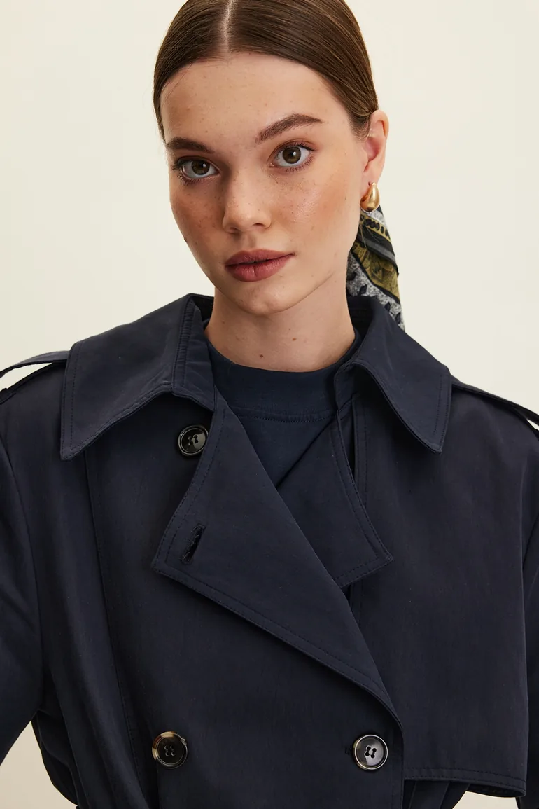 ANIKA DOUBLE-BREASTED BELT TRENCH COAT - 3