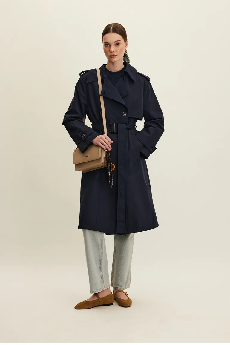ANIKA DOUBLE-BREASTED BELT TRENCH COAT