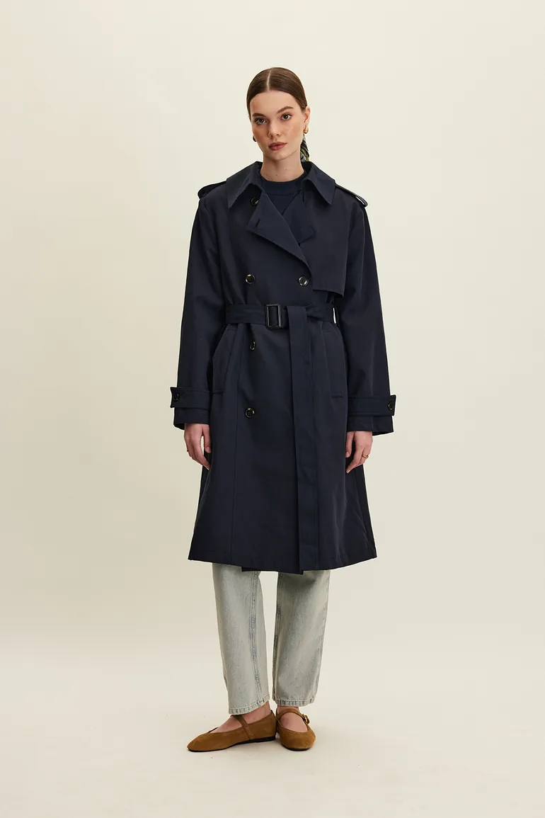 ANIKA DOUBLE-BREASTED BELT TRENCH COAT - 4