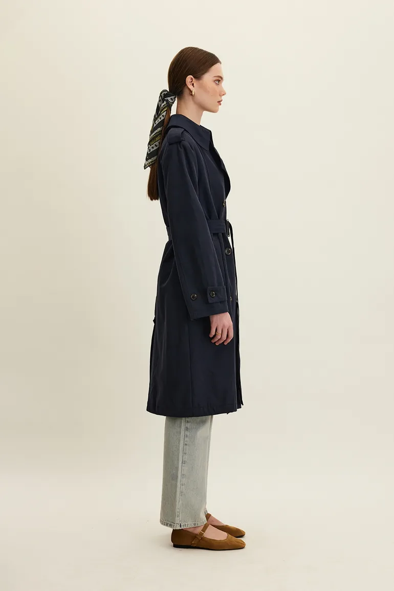 ANIKA DOUBLE-BREASTED BELT TRENCH COAT - 2