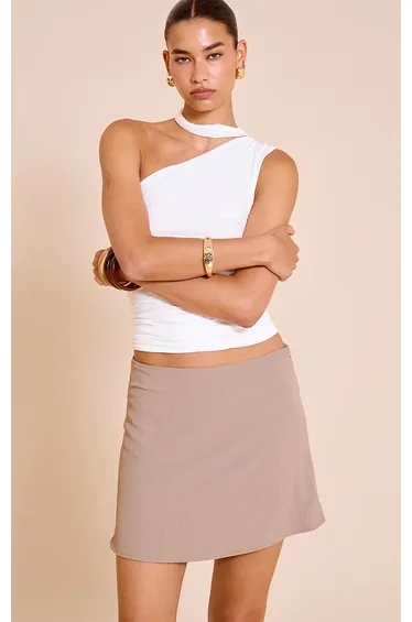 Mushroom Floaty Woven Mini Skirt
