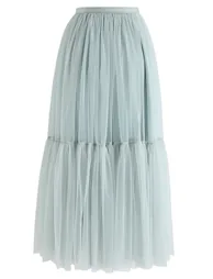 Can't Let Go Mesh Tulle Skirt in Mint - 5