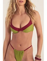 Contrast Underwire Bikini Set - 1