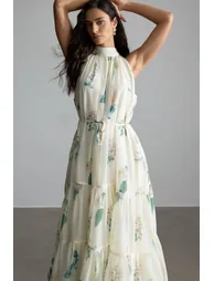 Harley Floral Print Halter Maxi Dress - 8