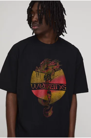Wu-Tang Dragon Oversized License Print T-shirt - black