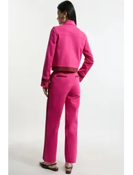 Compact Stretch Tailored High Waisted Slim Leg Trousers - 2