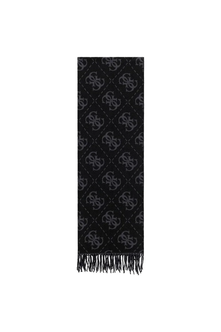 Logo Print Long Scarf Coal Logo