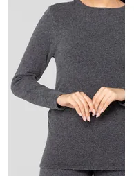 Long sleeve blouse with round neckline - 3