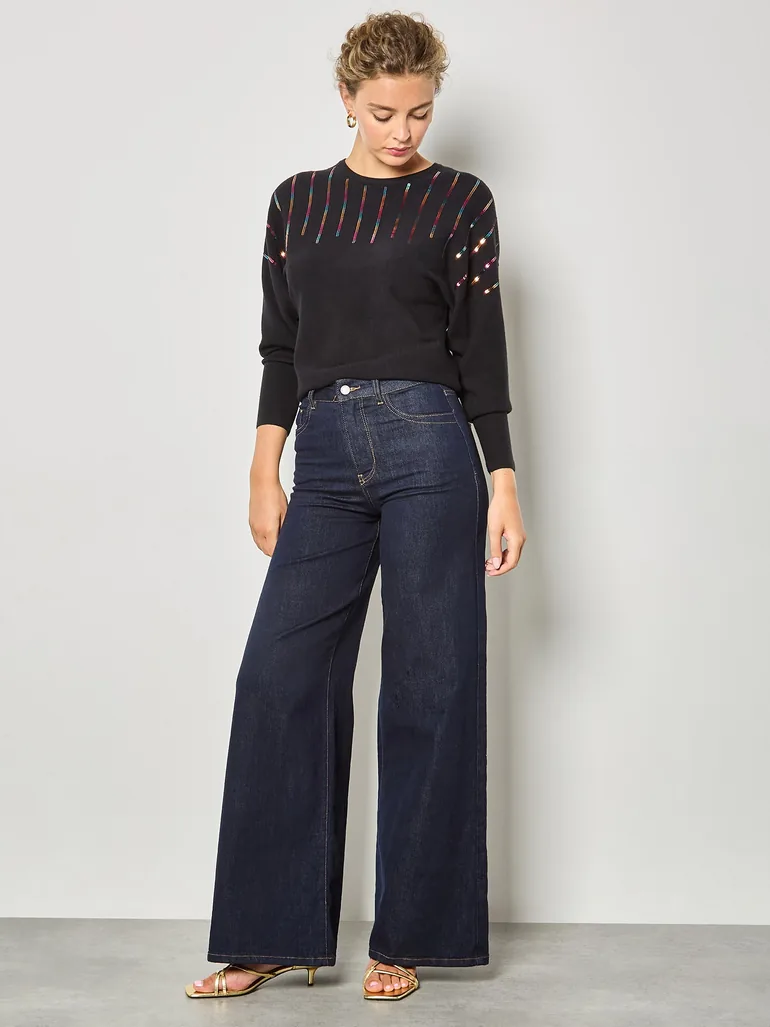Rainbow Sequin Soft Jumper