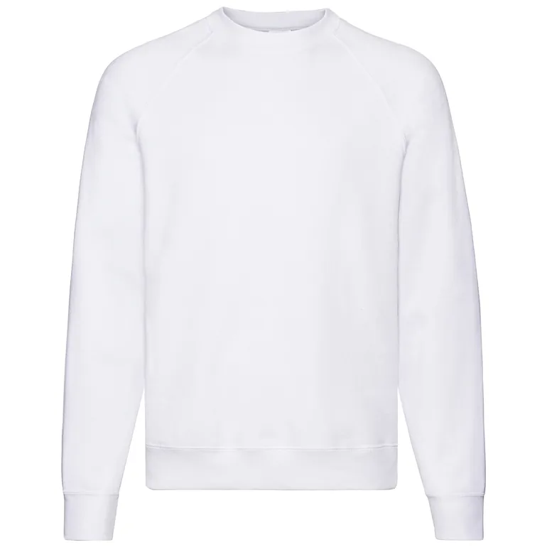 Fruit Of The Loom Mens Classic 80/20 Raglan Sweatshirt - White