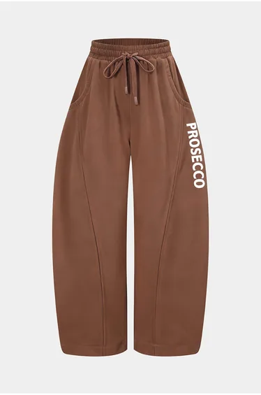 Letter Print Stitching Detail Trousers