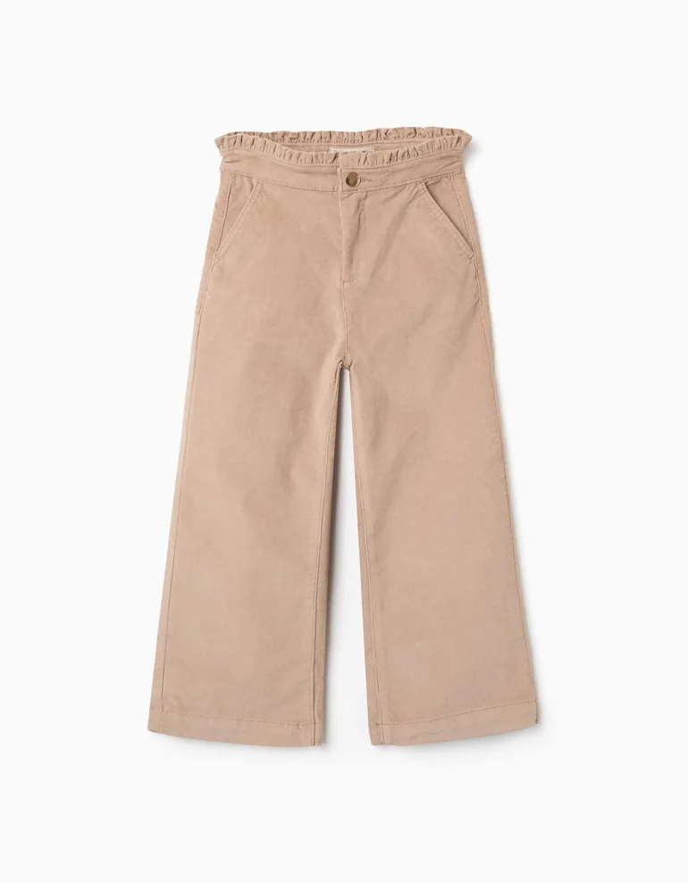 Pants Corduroy Wide, Light Beige