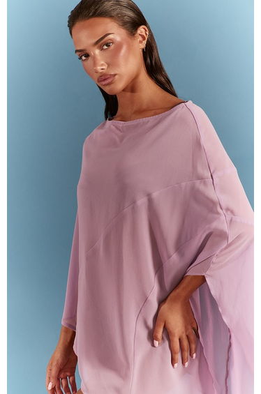 Lilac Chiffon Cape Top product thumbnail 4
