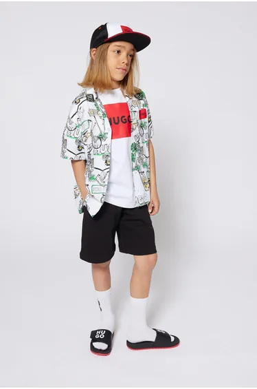 Hugo Box Logo Short Sleeves T-Shirt White