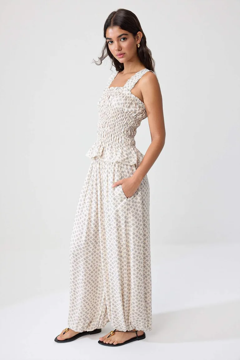 White Woven Bottom - Top Set - 1