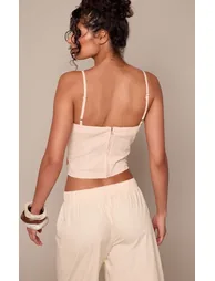 Lemon Woven Curved Strappy Corset - 1