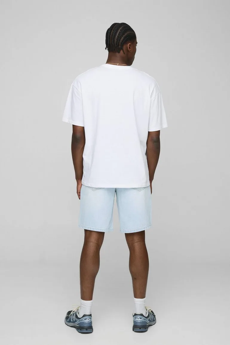 Relaxed Rigid Ice Blue Denim Shorts - ice blue - 1