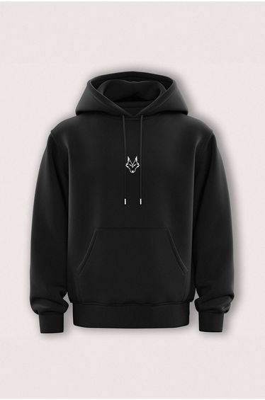 Black Regular Cut Hooded Polar Fleece Inside Wolf product thumbnail 2