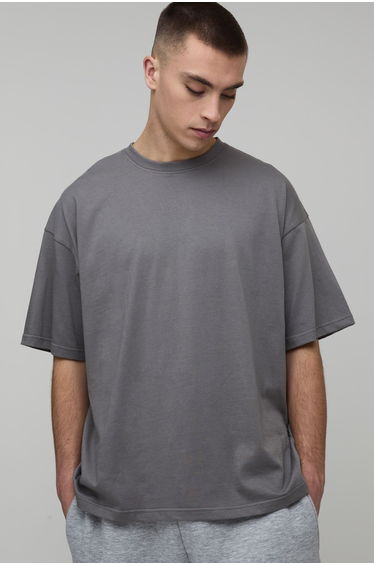 Basic Oversized Crew Neck T-Shirt - grey