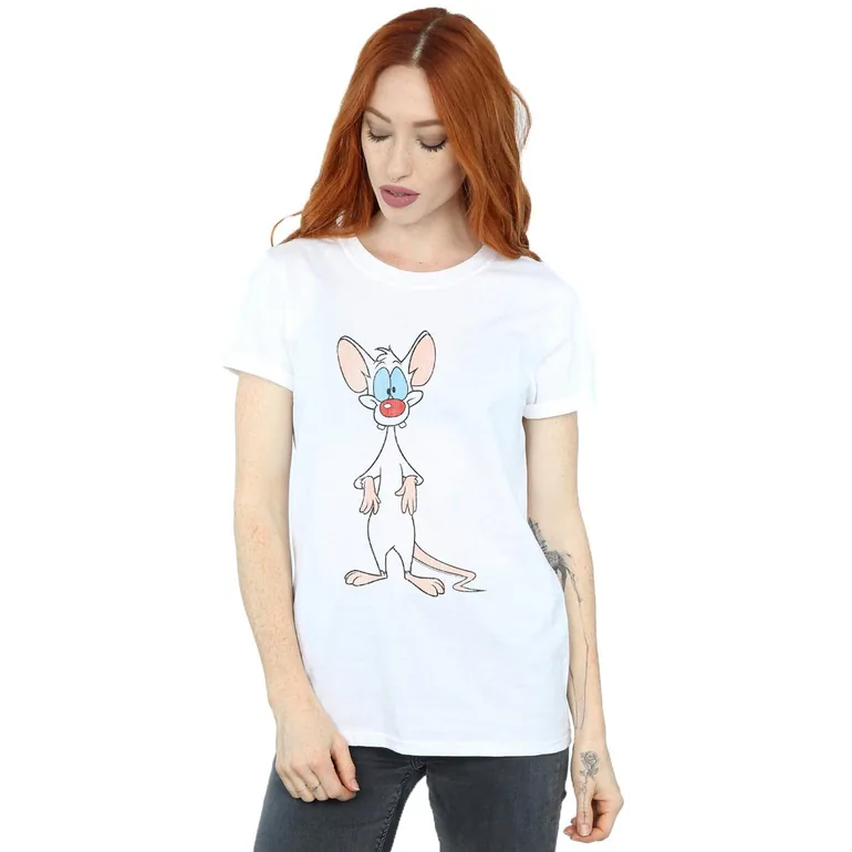 Animaniacs Womens/Ladies Pinky Classic Pose Cotton Boyfriend T-Shirt - White
