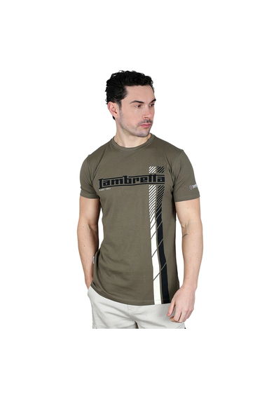 Lambretta Mens Racing Stripe T-Shirt - Khaki