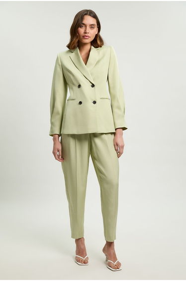 Polished Linen Blend Tailored Trouser
