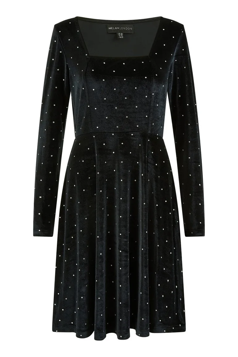 mela london long sleeve dress Buy Mela London Velvet Fitted Long Sleeve Evening Women's Mini Dress Online