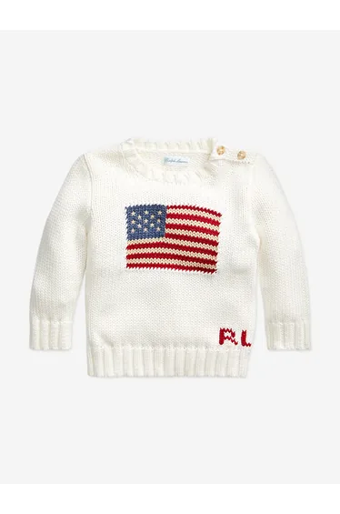 Ralph Lauren Baby Boys Flag Jumper in White