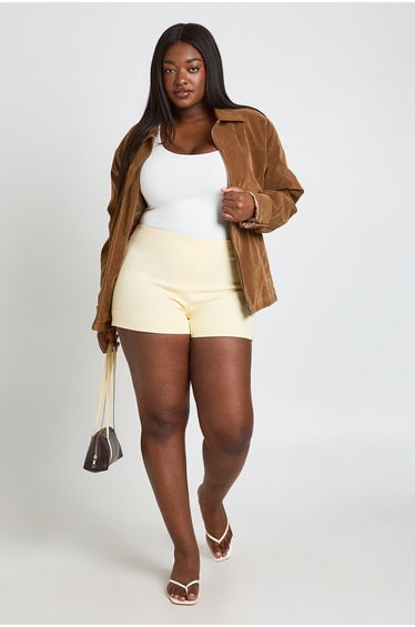 Plus Tailored Shorts - lemon