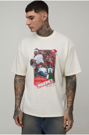 Tall Oversized NFLPA Patrick Mahomes License Printed T-Shirt