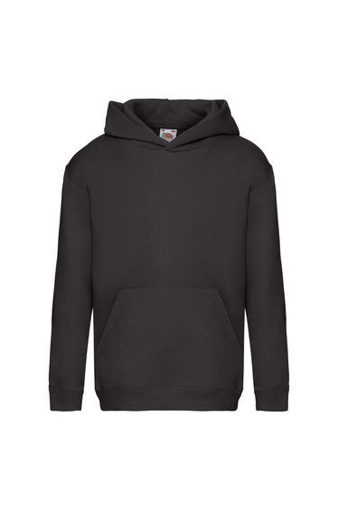 Fruit Of The Loom Kids Unisex Premium 70/30 Hooded Sweatshirt / Hoodie - Black