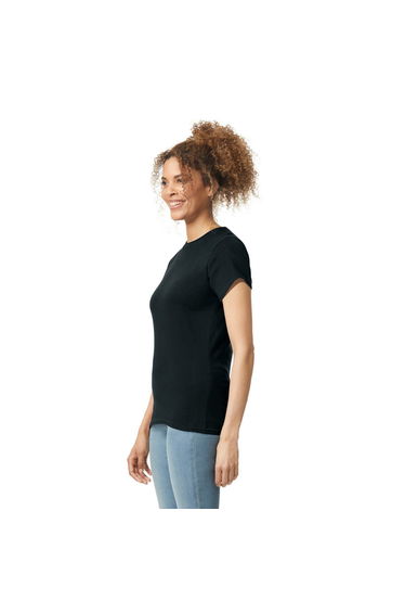 Gildan Womens/Ladies Softstyle Plain Ringspun Cotton Fitted T-Shirt - Black