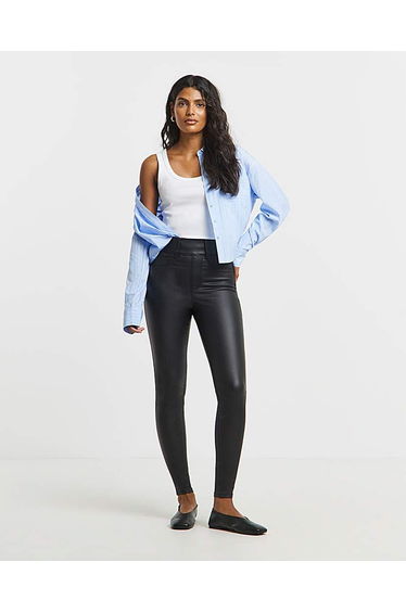 Black Coated Skinny Jeggings