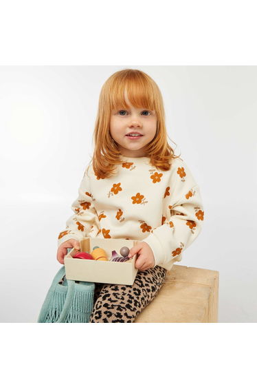 Patterned Fleece Pullover WHITE