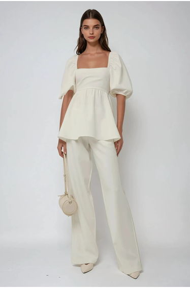 Normal Waist Pleated Palazzo Pants