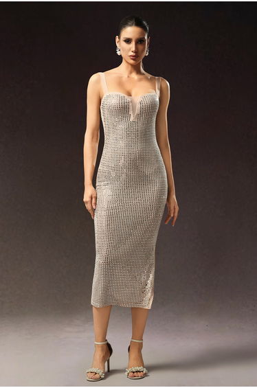 Logan Sleeveless Diamond Midi Dress