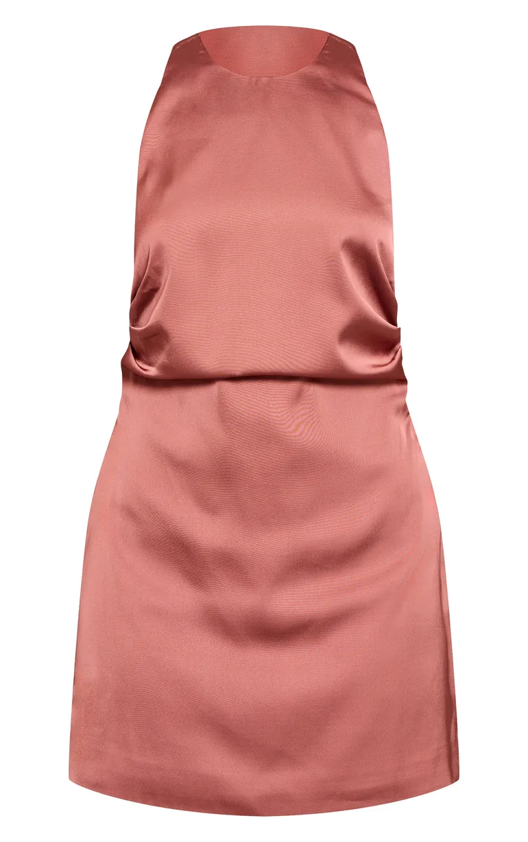 Dusty Pink Satin Halterneck Back Cut Out Shift Dress Prettylittlething : Party Dresses : VogaCloset Oman Dusty Pink Satin Halterneck Back Cut Out Shift Dress Prettylittlething : Party Dresses : VogaCloset Oman