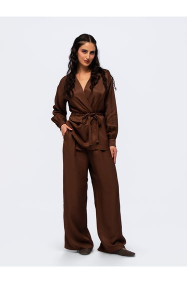 City Oversized Trousers - MOCHA BROWN