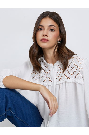 Solid Burnout Oversized Shirt
