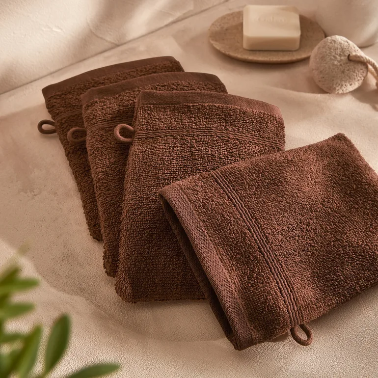 Set of 4 Zavara 100% Cotton Terry Supersoft Wash Mitts - 4