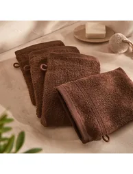 Set of 4 Zavara 100% Cotton Terry Supersoft Wash Mitts - 4