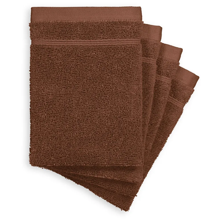Set of 4 Zavara 100% Cotton Terry Supersoft Wash Mitts