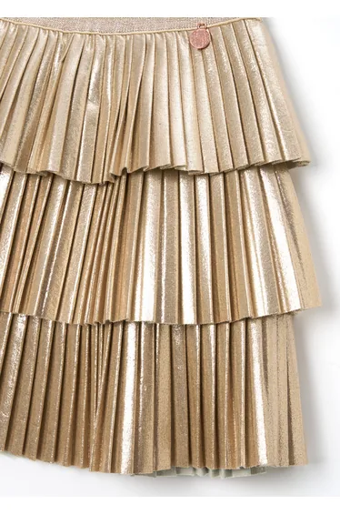 Lucile Metallic Pleated Rara Skirt