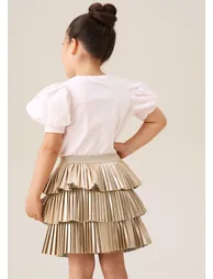 Lucile Metallic Pleated Rara Skirt - 5